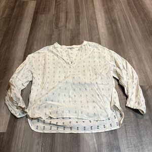 Madewell Cream and Blue Blouse